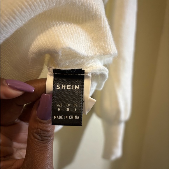 SHEIN Off-Shoulder Cream Sweater - Picture 4 of 4